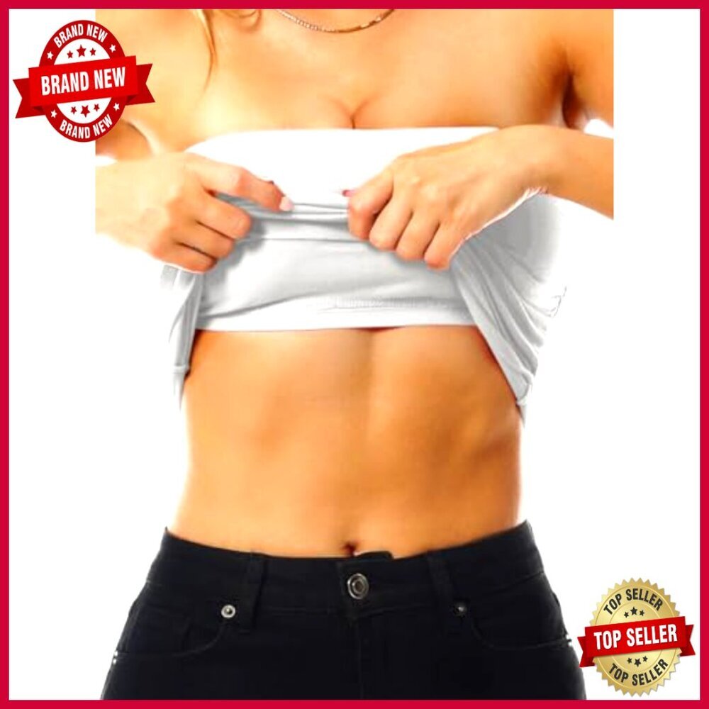 3 Pack Tube Tops with Built-in Bra, Strapless Bandeau, Side Ruched - Picture 5 of 6
